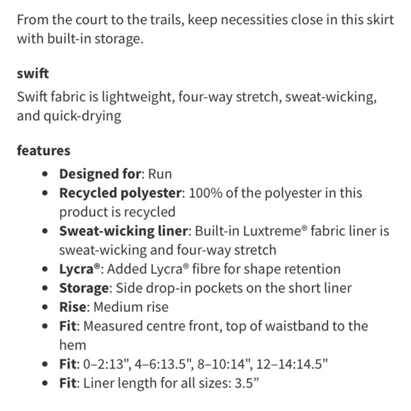 Lululemon White Skirt ~ Pace Rival - Picture 6 of 10